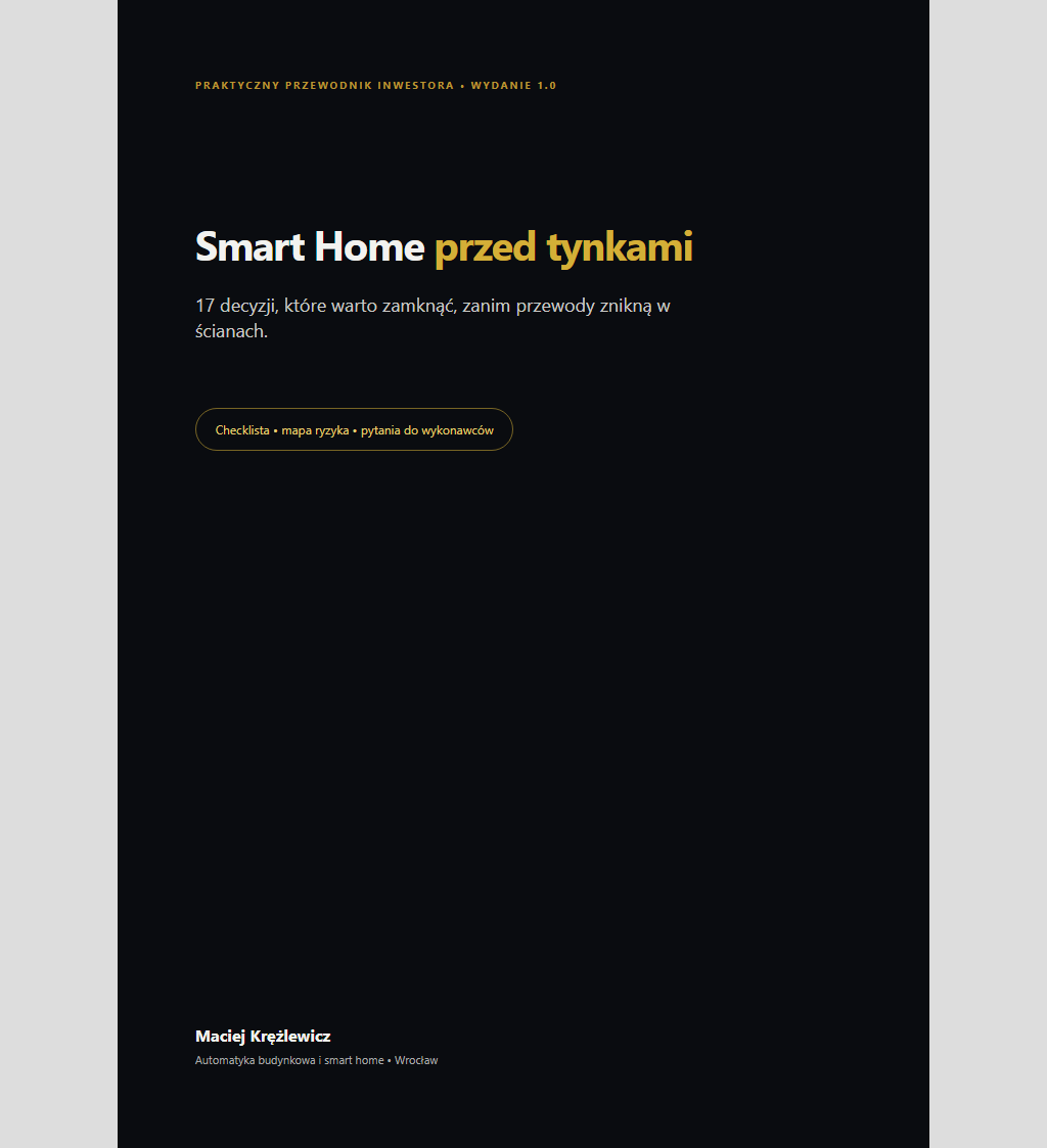 Okładka poradnika Smart Home przed tynkami